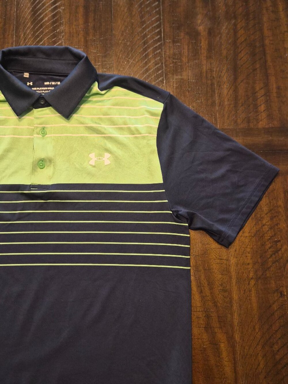 Under Armour Playoff Golf Polo Mens Size Medium Blue Green Short Sleeve G786